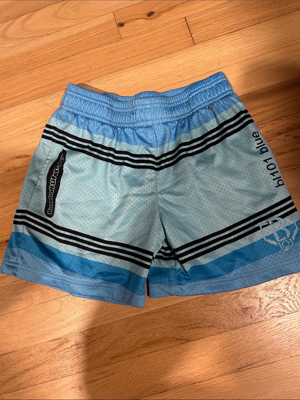 Light Blue Boys' Athletic Shorts with Stripe Detail